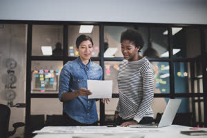 Coworkers in a late meeting