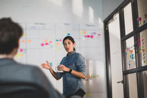 Female executive holding a planning meeting
