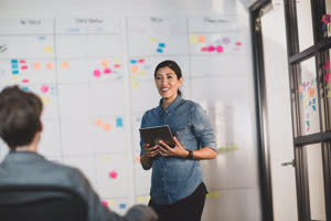 Female executive holding a planning meeting