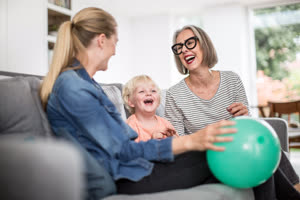 Family celebrating together at home