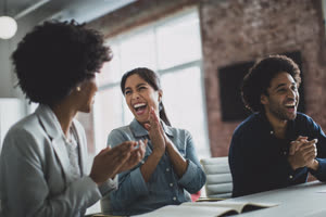 Group of entrepreneurs crowdfunding