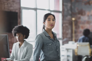 Portrait of Asian businesswoman in a working office